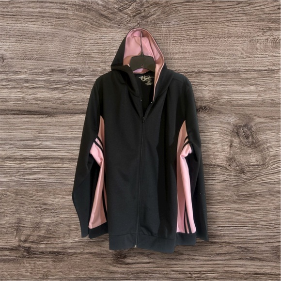 Venezia Black and Pink Sporty Hoodie Set - Picture 2 of 5